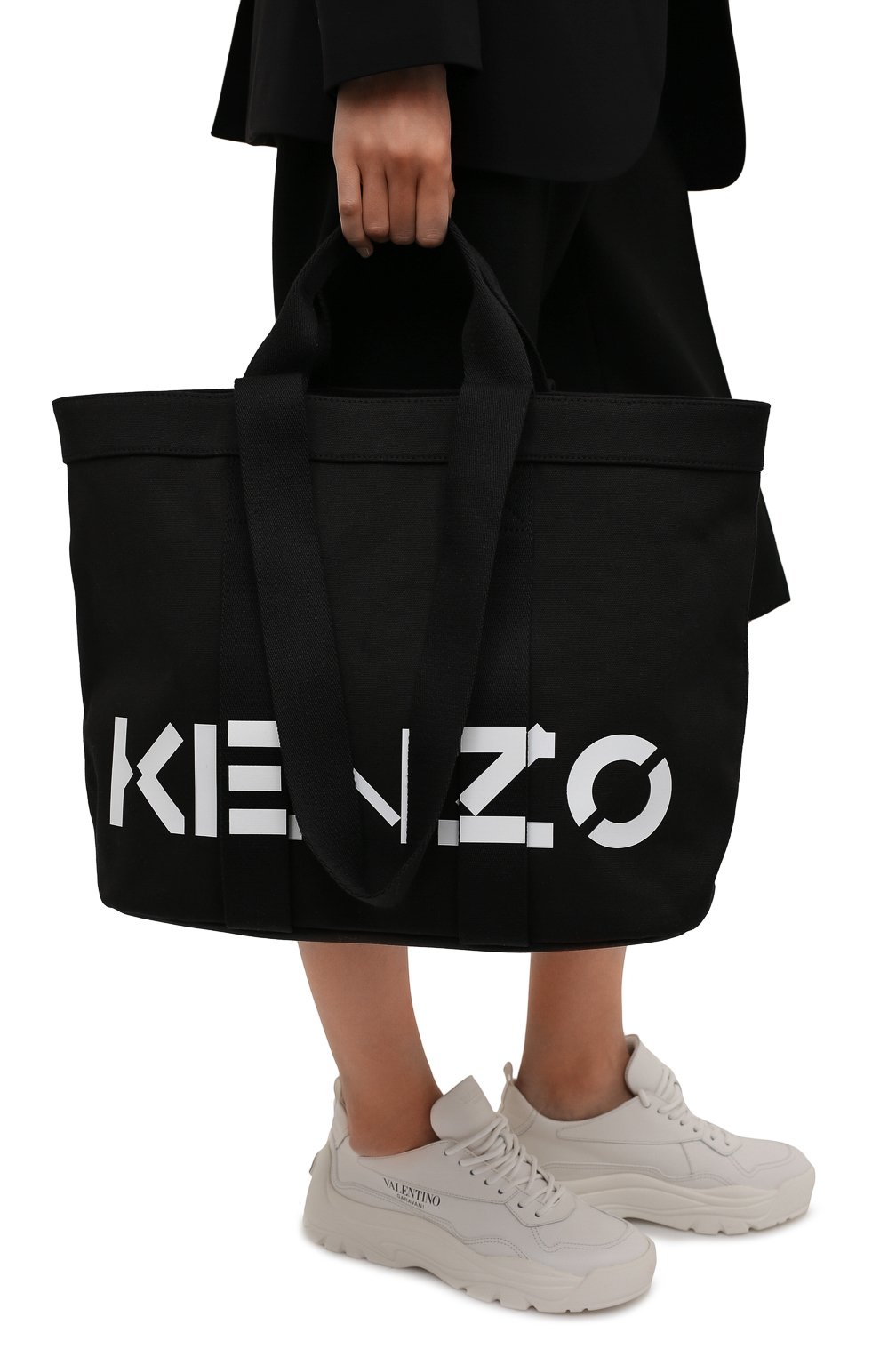 Женский сумка-шопер kenzokaba large KENZO черного цвета, арт. FC52SA911F01 | Фото 2 (Сумки-технические: Сумки-шопперы; Региональные ограничения белый список (Axapta Mercury): RU; Материал: Текстиль; Размер: large)