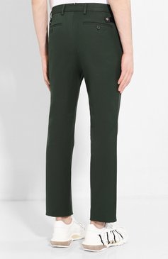 Мужские хлопковые брюки BURBERRY зеленого цвета, арт. 8023158 | Фото 4 (Случай: Повседневный; Материал внешний: Хлопок)