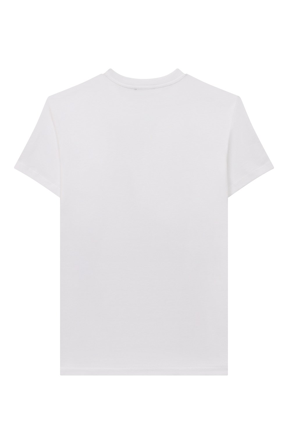 Детская хлопковая футболка BALMAIN белого цвета, арт. BS8R01 | Фото 2 (Девочки Кросс-КТ: футболка-одежда; Рукава: Короткие; Материал сплава: Проставлено; Материал внешний: Хлопок; Драгоценные камни: Проставлено)