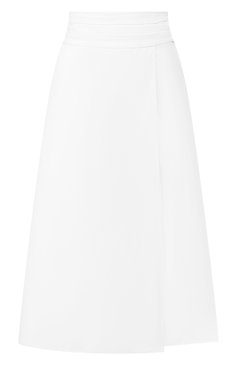 Женская хлопковая юбка JIL SANDER NAVY белого цвета, арт. JNWM3501A/JM2434 | Фото 1 (Женское Кросс-КТ: Юбка-одежда; Материал внешний: Хлопок; Длина Ж (юбки, платья, шорты): Миди; Статус проверки: Проверено, Проверена категория)