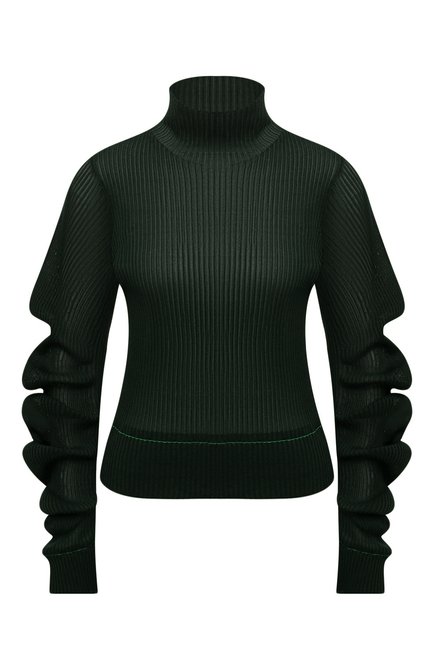 Женская шелковая водолазка BOTTEGA VENETA темно-зеленого цвета по цене 199500 руб., арт. 664118/V0ZF0 | Фото 1