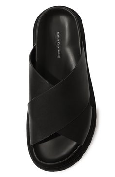 Мужские кожаные шлепанцы MATTIA CAPEZZANI черного цвета, арт. M2272/T0SC LISC | Фото 6 (Материал внутренний: Натуральная кожа)