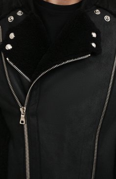 Мужская дубленка BALMAIN черного цвета, арт. WH1TH125/L119 | Фото 5 (Рукава: Длинные; Материал внешний: Натуральный мех; Стили: Панк; Длина (верхняя одежда): Короткие)