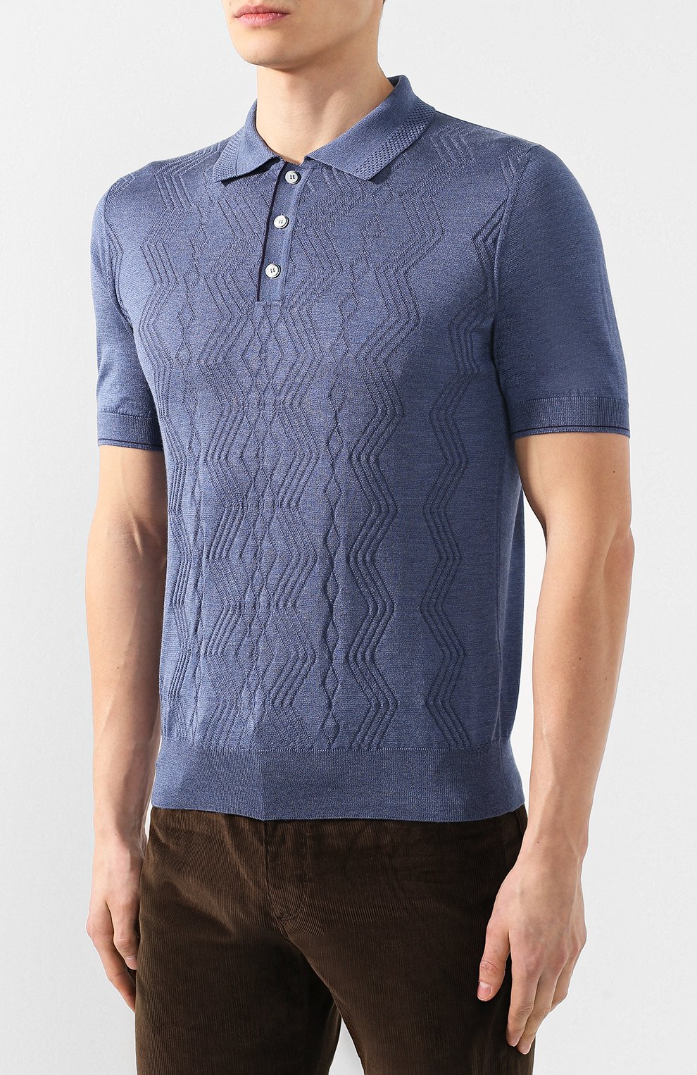 Мужское синее шелковое поло ZILLI купить в интернет-магазине ЦУМ, арт ...