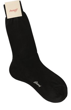 Мужские шелковые носки BRIONI черного цвета, арт. 0VMC00/07Z08 | Фото 1 (Материал внешний: Шелк; Кросс-КТ: бельё; Материал сплава: Проставлено, Проверено; Нос: Не проставлено)