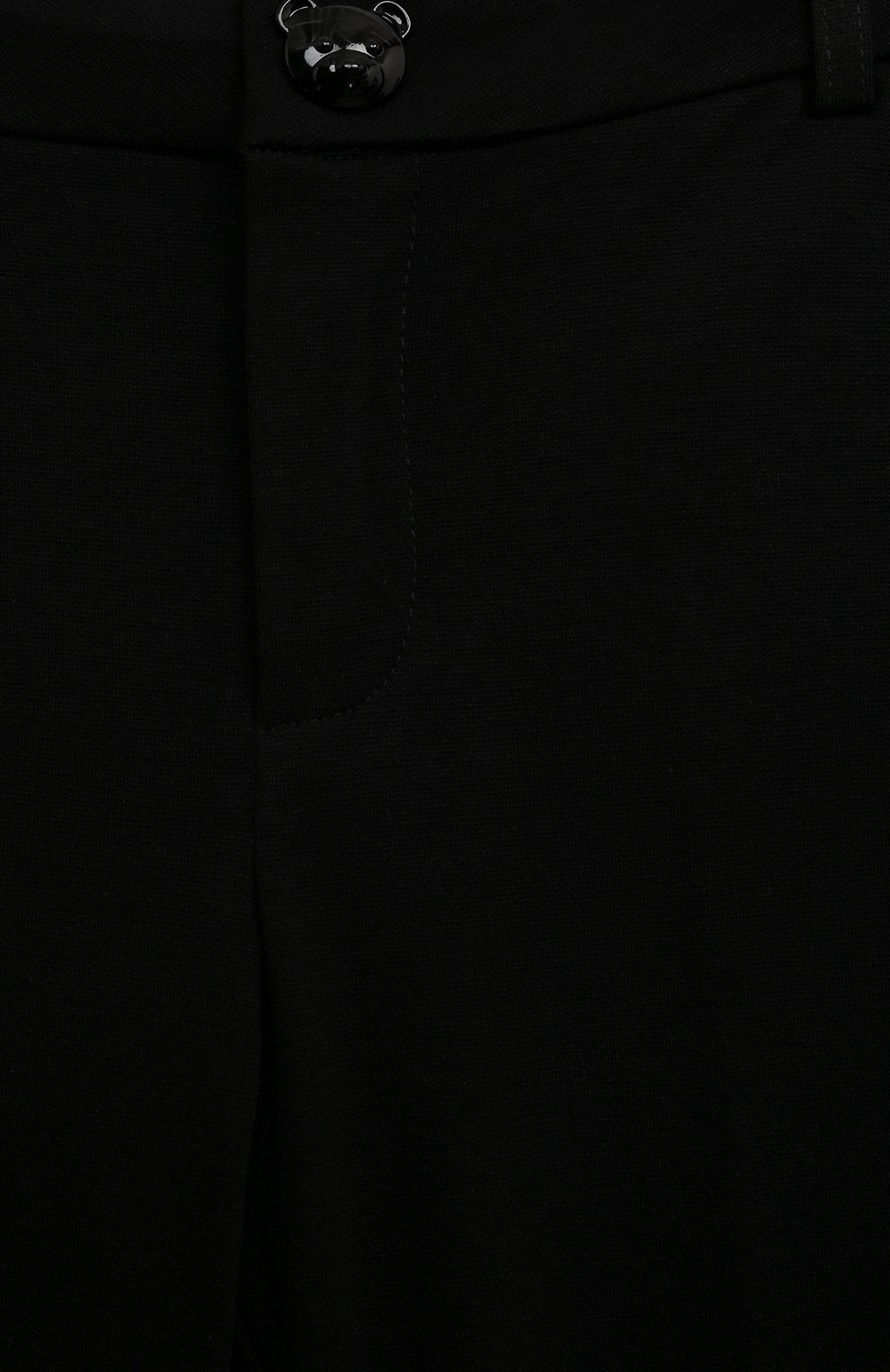 Детские брюки из вискозы MOSCHINO черного цвета, арт. HDP05B/LJA07/4A-8A | Фото 3 (Случай: Повседневный; Материал сплава: Проставлено; Нос: Не проставлено; Материал внешний: Вискоза)