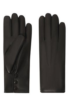 Женские кожаные перчатки с меховой подкладкой AGNELLE черного цвета, арт. BETTY | Фото 2 (Материал: Натуральная кожа)