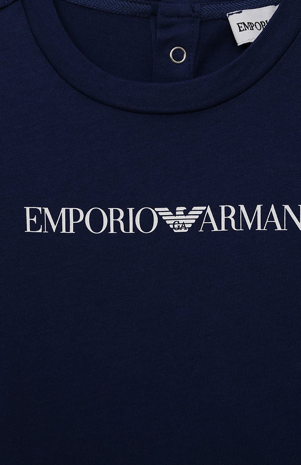 Хлопковая футболка EMPORIO ARMANI детский синего цвета — купить в ...