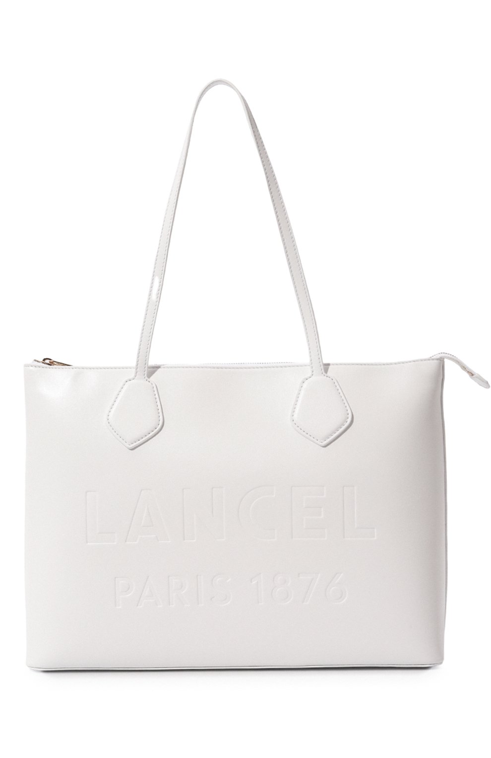Женский сумка-тоут essential LANCEL белого цвета, арт. A12135 | Фото 1 (Сумки-технические: Сумки-шопперы; Материал: Натуральная кожа; Размер: large)