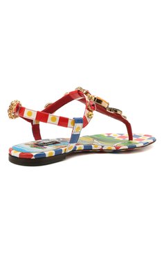 Женские кожаные сандалии infradito DOLCE & GABBANA разноцветного цвета, арт. CQ0294/AJ744 | Фото 4 (Каблук высота: Низкий; Материал внутренний: Натуральная кожа; Региональные ограничения белый список (Axapta Mercury): RU; Подошва: Плоская; Длина стельки: 22,8, 23,4, 24,1, 24,8, 25,4, 26,1)