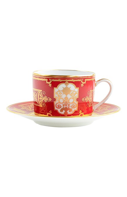 Чайная чашка с блюдцем aux rois rouge BERNARDAUD красного цвета по цене 47950 руб., арт. G653/91 | Фото 1