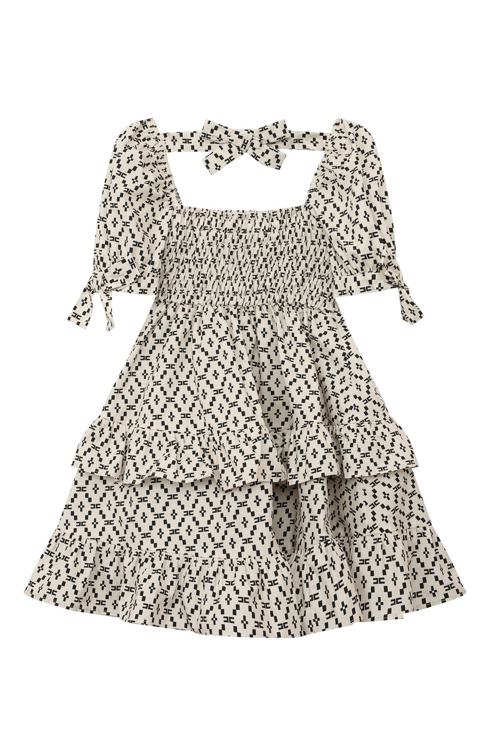 Хлопковое платье Elisabetta Franchi La Mia Bambina  EFAB465/CA271/BE027/4A-8A Фото 2