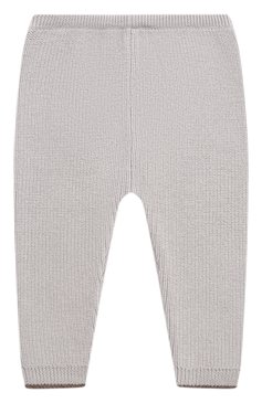 Детский комплект из пуловера и брюк BABY T серого цвета, арт. 23AI010C/1M-12M | Фото 4 (Материал внешний: Шерсть; Материал сплава: Проставлено; Нос: Не проставлено)