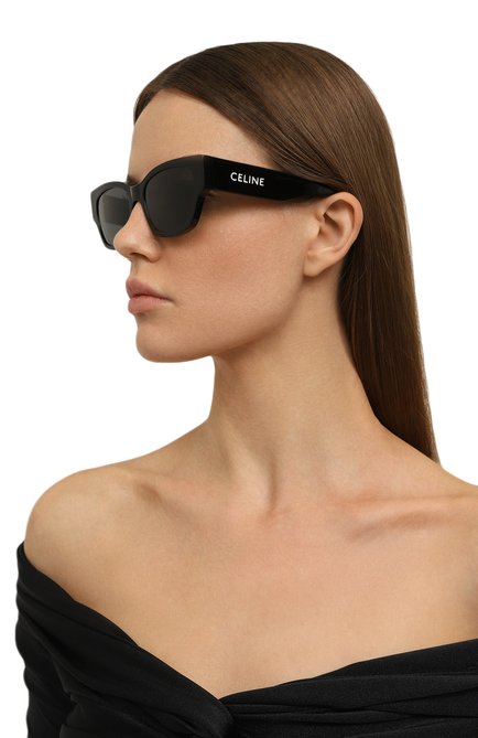 Женские солнцезащитные очки CELINE EYEWEAR черного цвета, арт. CL40197U 01A | Фото 2 (Тип очков: С/з; Очки форма: Cat-eye; Оптика Гендер: оптика-женское)