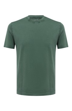 Мужская хлопковая футболка FEDELI зеленого цвета, арт. 6UEF0103 | Фото 1 (Принт: Без принта; Рукава: Короткие; Длина (для топов): Стандартные; Материал внешний: Хлопок; Стили: Кэжуэл)