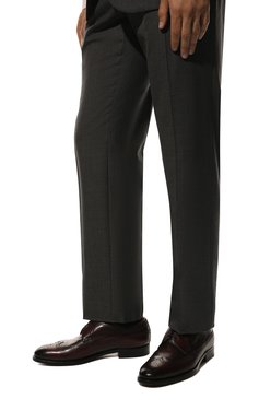 Мужские кожаные дерби KITON бордового цвета, арт. USSMIAMN00101 | Фото 3 (Мужское Кросс-КТ: Броги-обувь; Материал внутренний: Натуральная кожа; Стили: Классический)