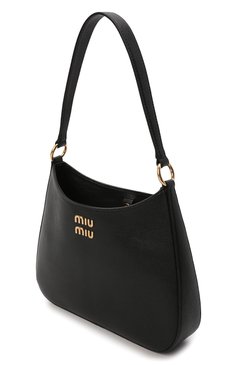 Женская сумка MIU MIU черного цвета, арт. 5BC107-2AJB-F0002-OOO | Фото 9 (Сумки-технические: Сумки top-handle; Размер: medium; Материал: Натуральная кожа)