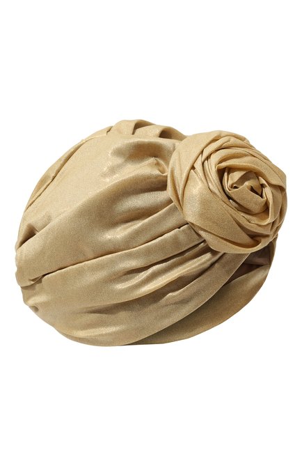 Женская шелковая чалма PANFIL золотого цвета, арт. Gld-Tur-R | Фото 1 (Материал: Шелк, Текстиль)