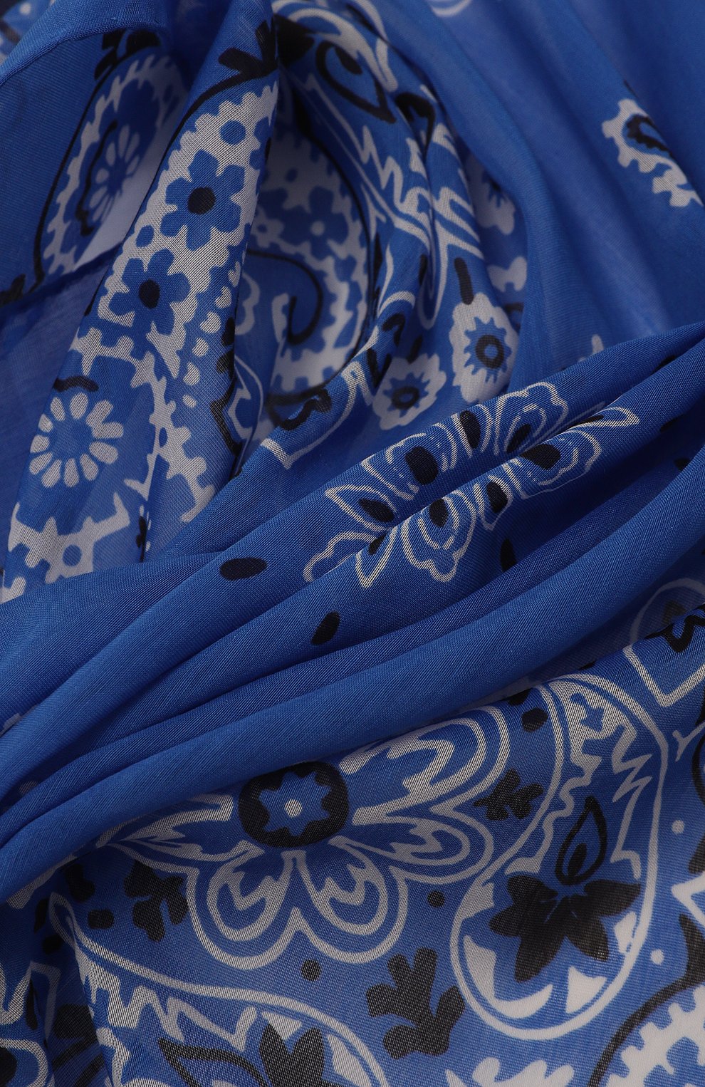 Мужской шелковый платок SARTORIO темно-синего цвета, арт. SP0CH/SX689916 | Фото 2 (Материал: Текстиль, Шелк; Материал сплава: Проставлено; Нос: Не проставлено)