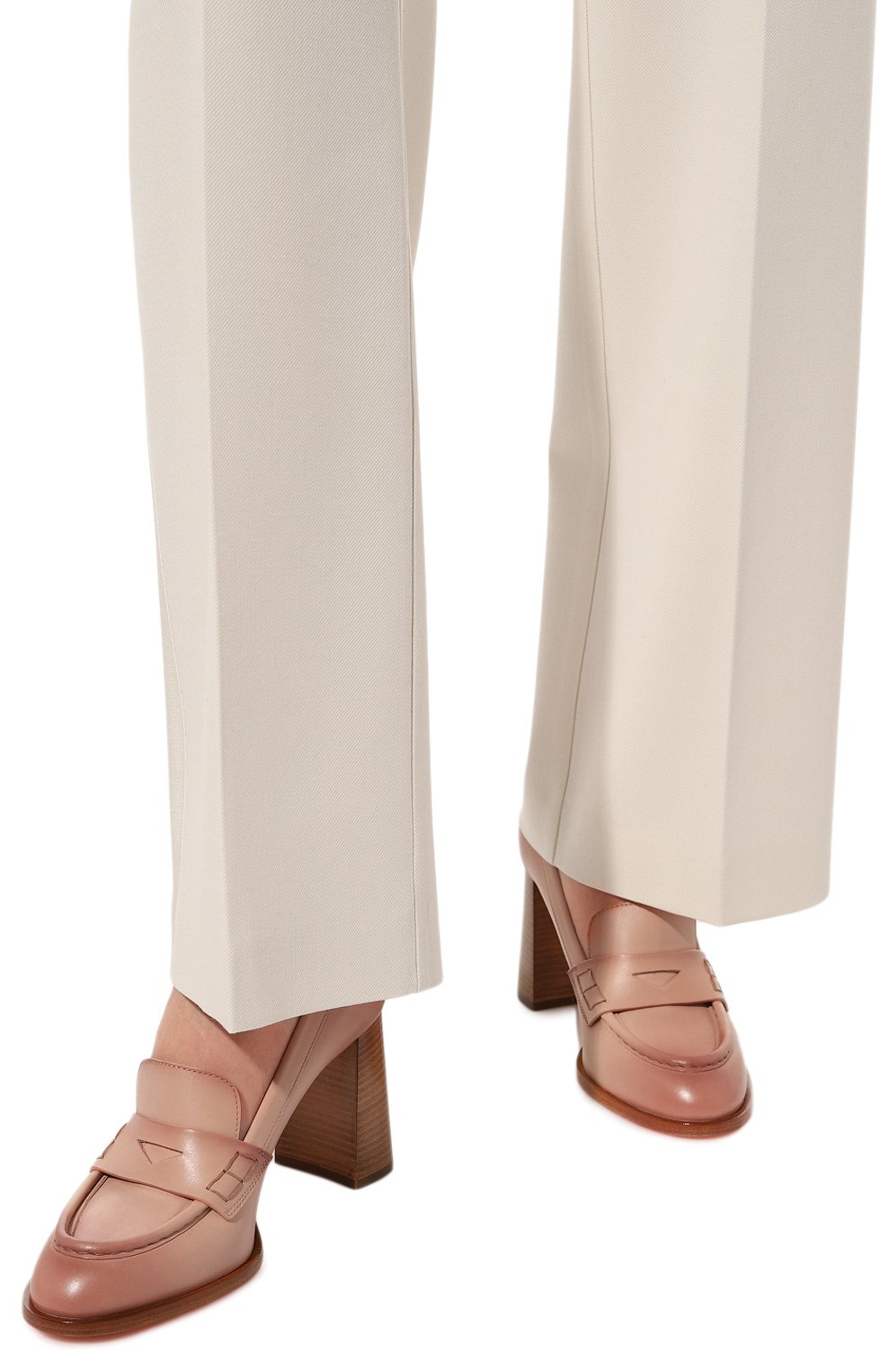Женские кожаные туфли SANTONI розового цвета, арт. WDQQ59981HA3BLGAN01 | Фото 3 (Каблук высота: Высокий; Материал внутренний: Натуральная кожа; Каблук тип: Устойчивый; Подошва: Плоская)