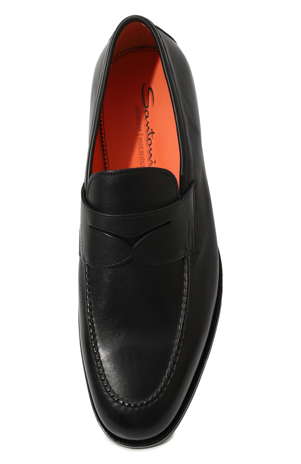 Мужские кожаные пенни-лоферы SANTONI черного цвета, арт. MCNG15609PI2BSLF | Фото 6 (Материал внутренний: Натуральная кожа; Материал сплава: Проставлено; Нос: Не проставлено; Стили: Классический)