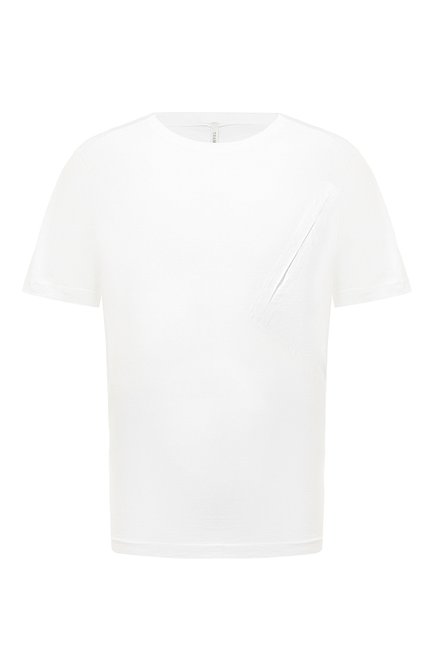Мужская хлопковая футболка TRANSIT белого цвета, арт. CFUTRW1361 | Фото 1 (Длина (для топов): Стандартные; Материал сплава: Проставлено; Рукава: Короткие; Материал внешний: Хлопок; Драгоценные камни: Проставлено; Стили: Кэжуэл; Принт: Без принта)