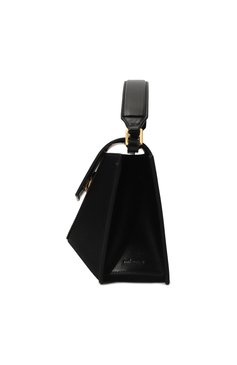 Женская сумка naomi MLOUYE черного цвета, арт. 10-001 | Фото 4 (Сумки-технические: Сумки top-handle; Материал: Натуральная кожа; Материал сплава: Проставлено; Р емень/цепочка: На ремешке; Драгоценные камни: Проставлено; Размер: small)