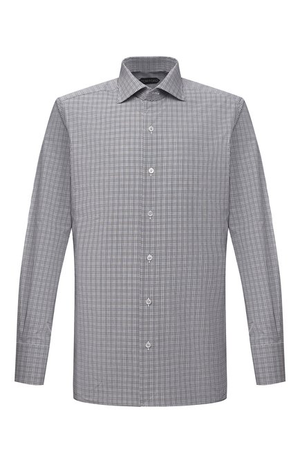 Мужская хлопковая сорочка TOM FORD серого цвета по цене 54400 руб., арт. 9FT130/94S3AX | Фото 1