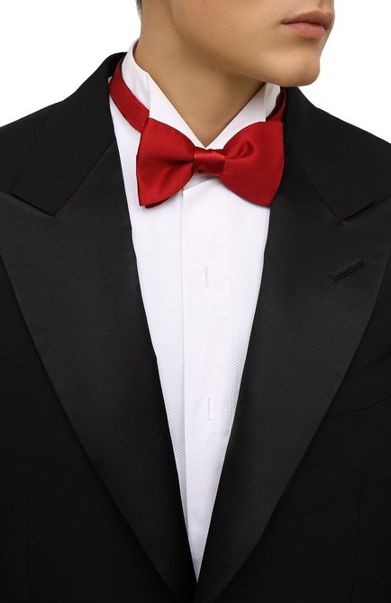 Мужской шелковый галстук-бабочка LANVIN красного цвета, арт. 1282/B0W TIE | Фото 2 (Материал: Текстиль, Шелк)
