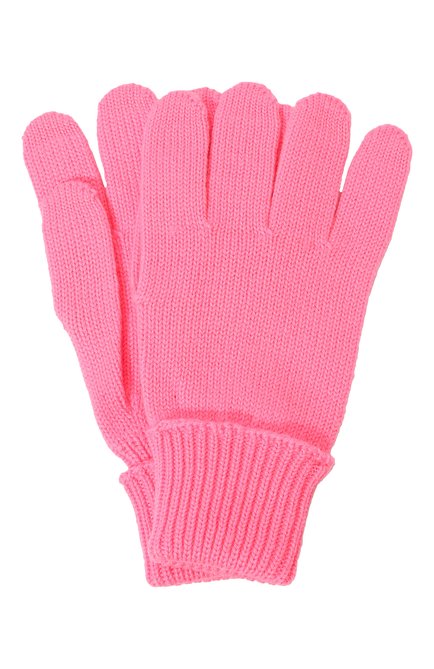 Детские шерстяные перчатки IL TRENINO розового цвета, арт. CL-4055/J | Фото 1 (Нос:  Не проставлено; Материал: Текстиль, Шерсть; Материал сплава: Проставлено)