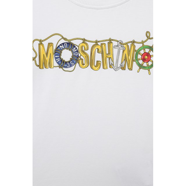 Хлопковая футболка Moschino H2M042/LBA00/4-8 Фото 3