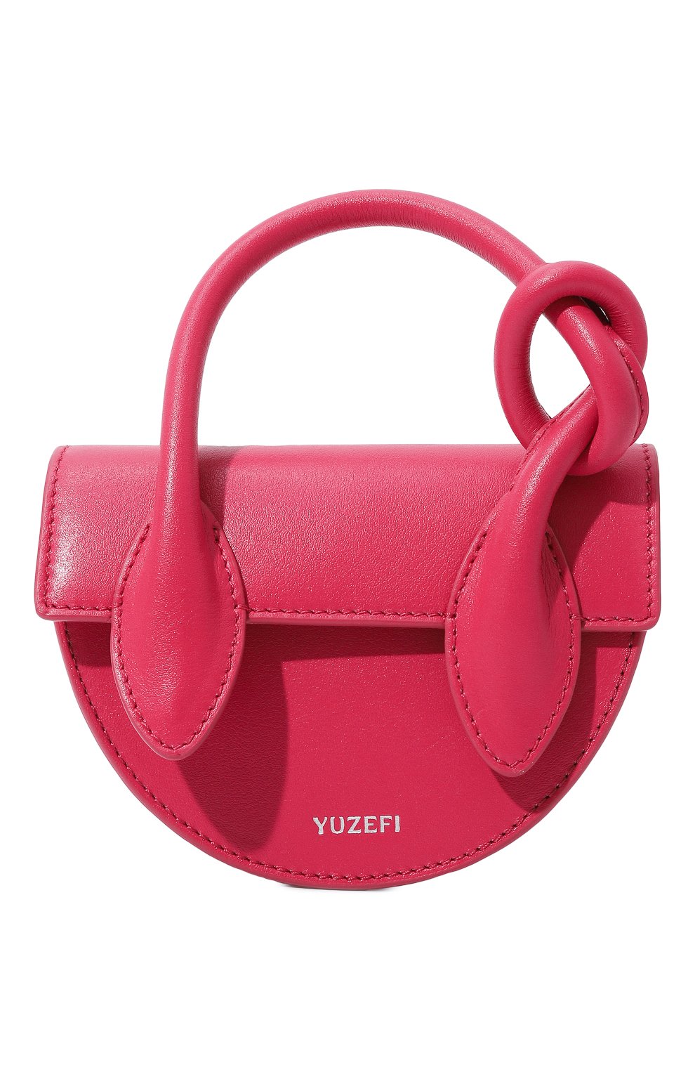 Женская сумка pretzel mini YUZEFI фуксия цвета, арт. YUZSS23-HB-MPRZ-L006 | Фото 1 (Сумки-технические: Сумки top-handle; Материал: Натуральная кожа; Размер: mini; Ремень/цепочка: На ремешке)