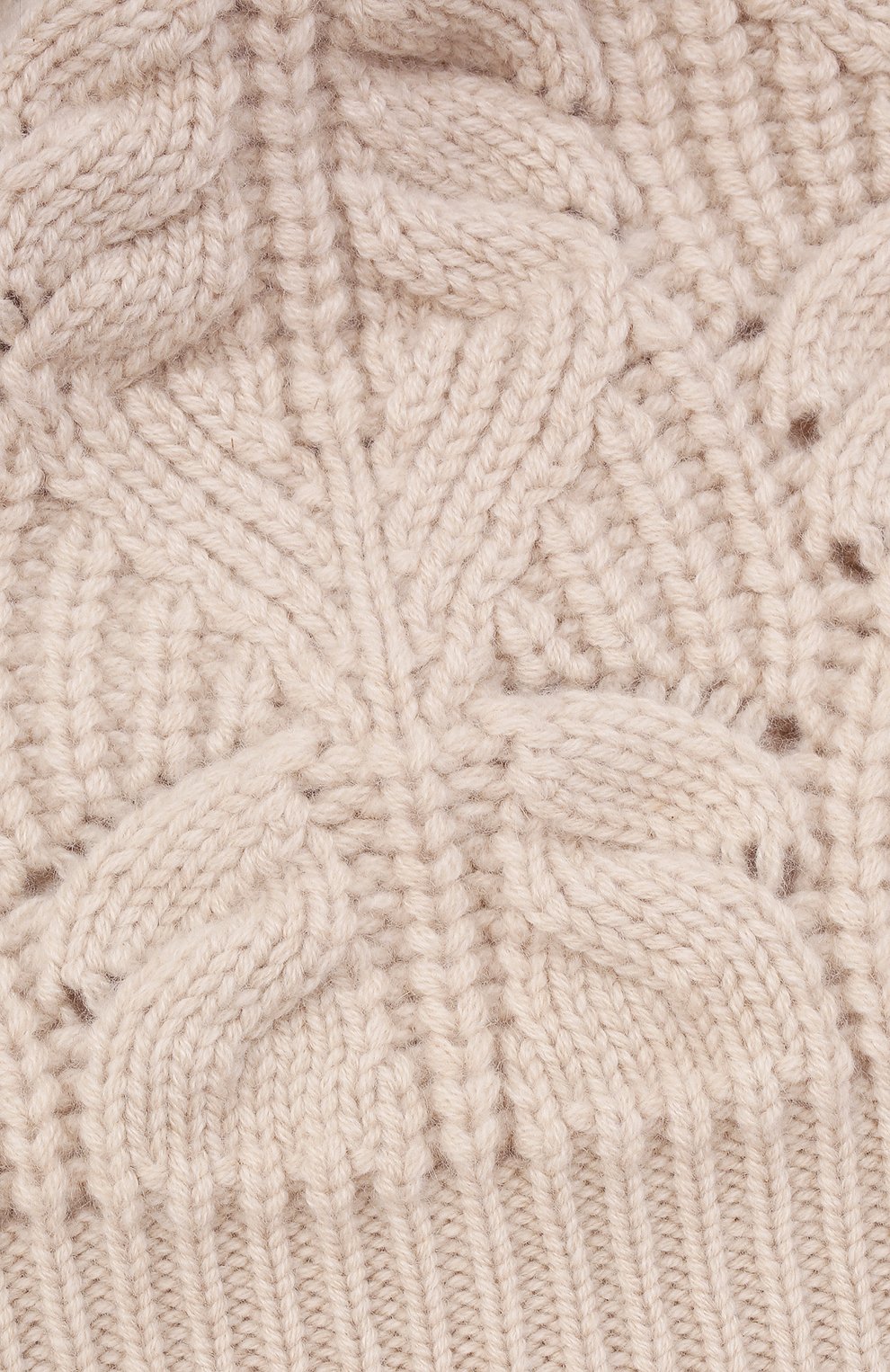 Женская кашемировая шапка LORO PIANA бежевого цвета, арт. FAM0243 | Фото 4 (Материал: Текстиль, Кашемир, Шерсть)