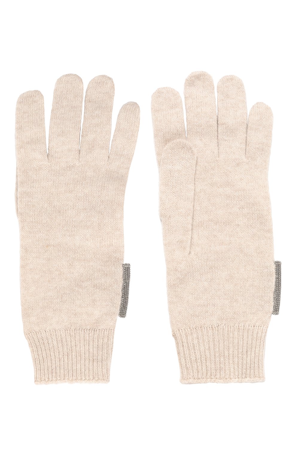 Детские кашемировые перчатки BRUNELLO CUCINELLI кремвого цвета, арт. B12M14589B | Фото 2 (Материал: Текстиль, Кашемир, Шерсть; Материал сплава: Пр оставлено; Нос: Не проставлено)