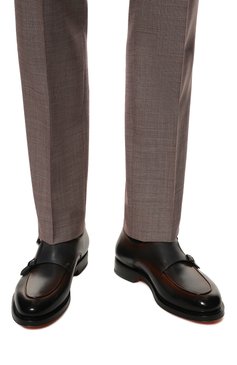 Мужские кожаные монки SANTONI разноцветного цвета, арт. MCCG17744MD3HSC4U59 | Фото 3 (Материал внутренний: Натуральная кожа; Стили: Классический)