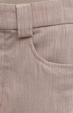Женские брюки GANNI бежевого цвета, арт. F5056 | Фото 5 (Силуэт Ж (брюки и джинсы): Широкие; Длина (брюки, джинсы): Стандартные; Женское Кросс-КТ: Брюки-одежда; Материал внешний: Синтетический материал, Вискоза; Стили: Кэжуэл)