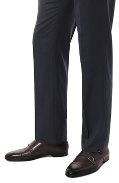 Мужские кожаные монки DOUCAL'S темно-серого цвета, арт. DU3155PANAUF159N | Фото 3 (Материал внутренний: Натуральная кожа; Стили: Классический)