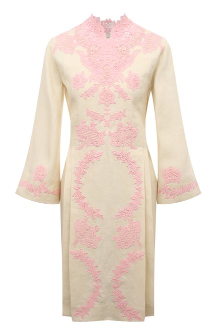Женское льняное платье GUCCI кремвого цвета по цене 315000 руб., арт. 605554 XDA0N | Фото 1