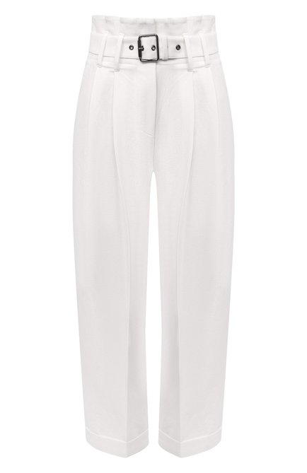 Женские брюки из хлопка и льна BRUNELLO CUCINELLI белого цвета по цене 112500 руб., арт. M0F69P7638 | Фото 1