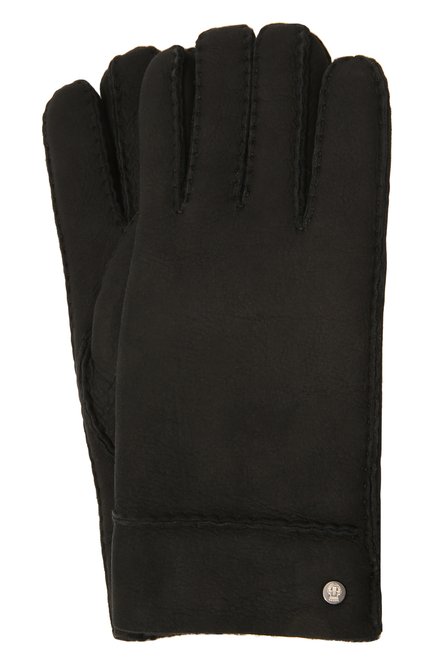 Мужские кожаные перчатки с внутренней меховой отделкой ROECKL черного цвета, арт. 13013-880 | Фото 1 (Статус проверки: Проверена категория; Материал: Натуральная кожа)