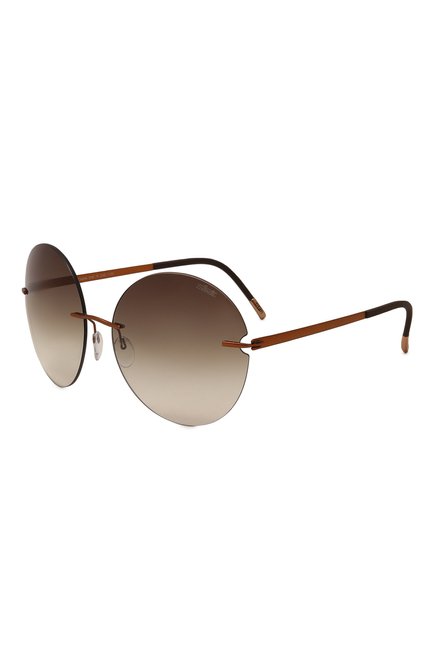 Женские солнцезащитные очки SILHOUETTE коричневого цвета, арт. 8190/2540 | Фото 1 (Материал: Металл; Тип очков: С/з; Оптика Гендер: оптика-женское; Очки форма: Круглые)