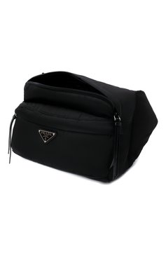 Мужская поясная сумка PRADA черного цвета, арт. 2VH038-2DW3-F0002-YOO | Фото 4 (Случай: Повседневный; Материал: Текстиль)