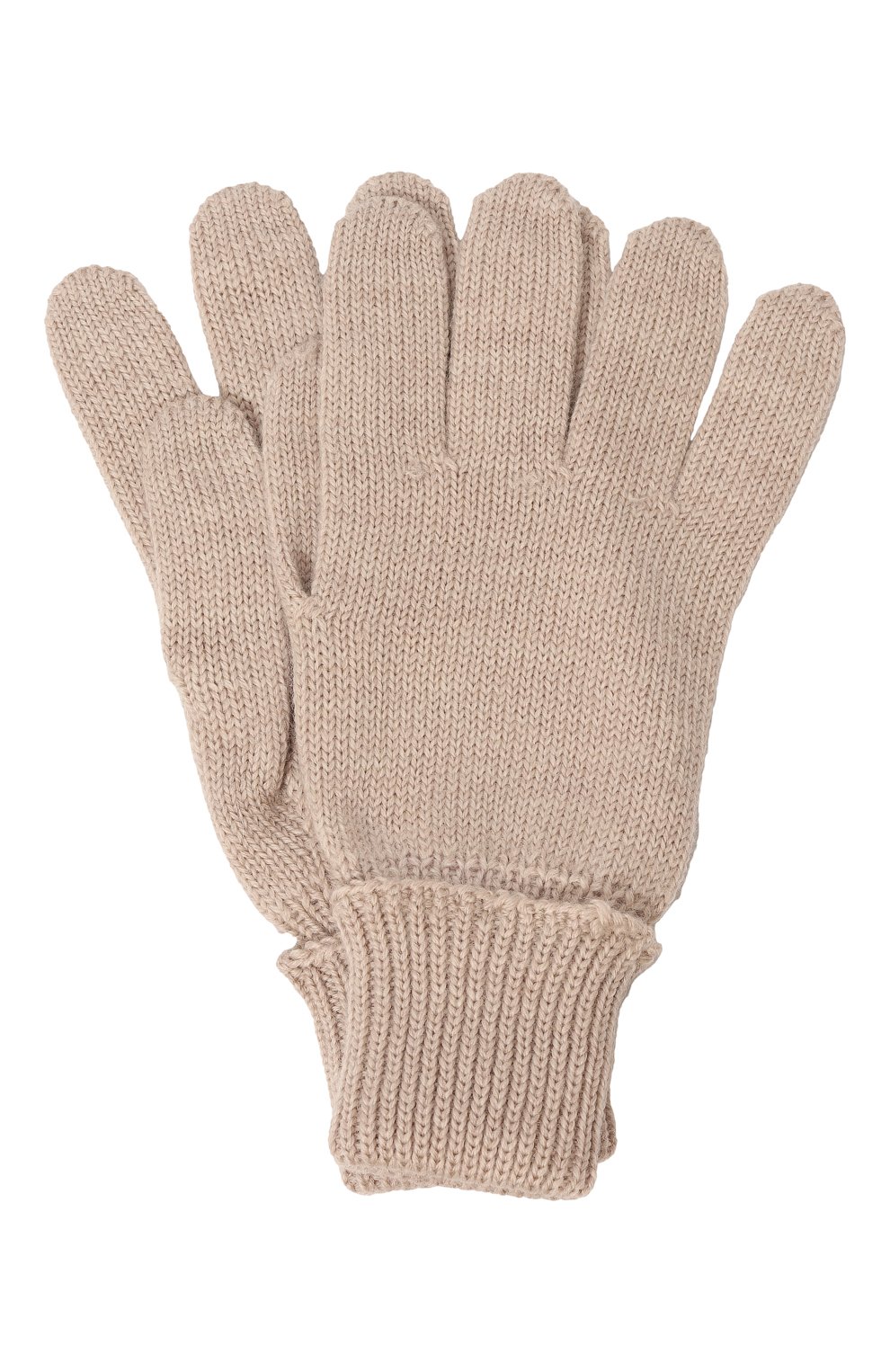 Детские шерстяные перчатки IL TRENINO темно-бежевого цвета, арт. CL-4055/J | Фото 1 (Материал: Текстиль, Шерсть; Материал сплава: Проставлено; Нос: Не проставлено)