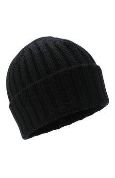 Мужская кашемировая шапка ALLUDE черного цвета, арт. 205/60050 | Фото 1 (Материал: Текстиль, Кашемир, Шерсть; Кросс-КТ: Трикотаж)