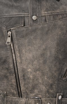 Женская кожаная куртка MANOKHI серого цвета, арт. A00911 | Фото 5 (Кросс-КТ: Куртка; Рукава: Длинные; Материал внешний: Натуральная кожа; Женское Кросс-КТ: Замша и кожа; Длина (верхняя одежда): Короткие)