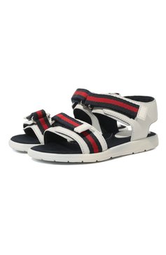 Мужского кожаные сандалии GUCCI белого цвета, арт. 257759/BLN10 | Фото 1 (Материал внутренний: Не назначено; Региональные ограничения белый список (Axapta Mercury): Не проставлено, RU; Нос: Не проставлено; Статус проверки: Проверена категория)
