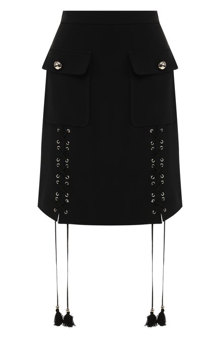 Женская юбка со шнуровкой ELIE SAAB черного цвета по цене 122000 руб., арт. 10468 | Фото 1