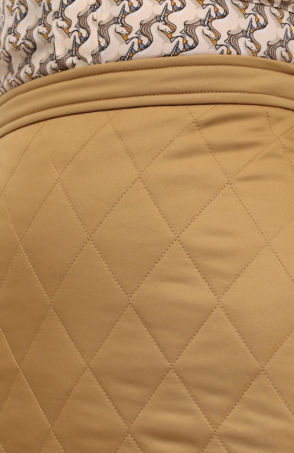 Женская юбка BURBERRY бежевого цвета, арт. 8032290 | Фото 5 (Материал внешний: Синтетический материал; Женское Кросс-КТ: Юбка-одежда; Длина Ж (юбки, платья, шорты): До колена; Материал подклада: Хлопок)