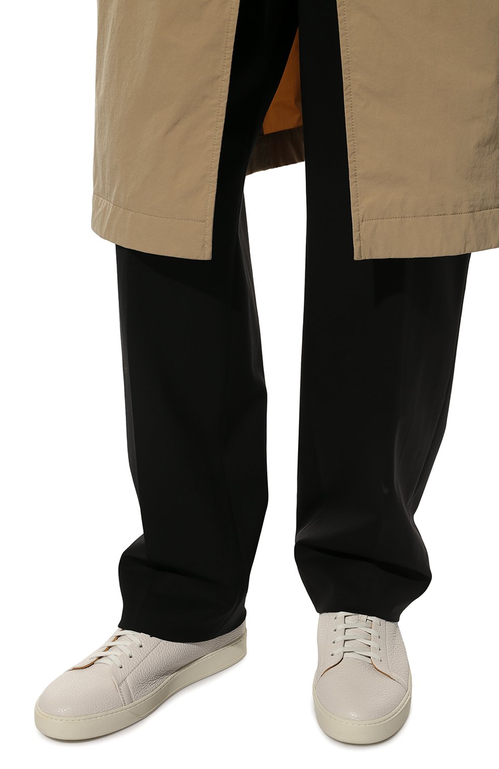 Мужские кожаные кеды H`D`S`N BARACCO кремвого цвета, арт. C0NN0R.CVB.2* | Фото 3 (Материал внутренний: Натуральная кожа; Стили: Классический; Материал утеплителя: Без утеплителя; Подошва: Массивная)