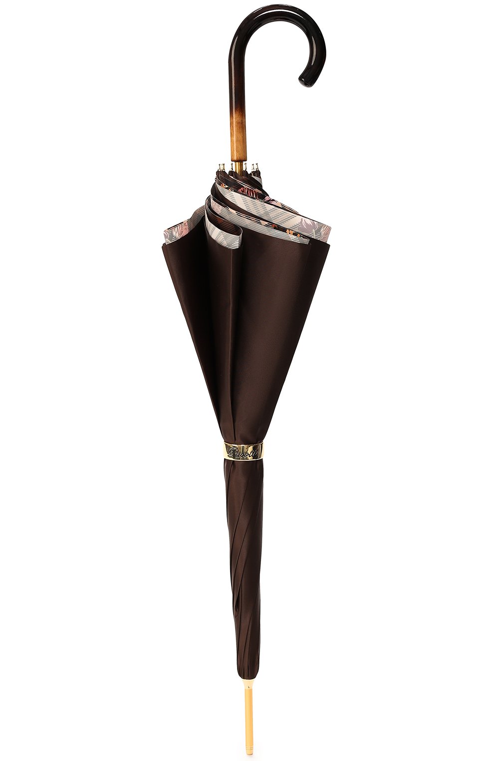 Женский зонт-трость PASOTTI OMBRELLI коричневого цвета, арт. 189/RAS0 5Y743/5/LEGN0 | Фото 4 (Материал: Текстиль, Синтетический материал, Металл; Статус проверки: Проверено, Проверена категория)